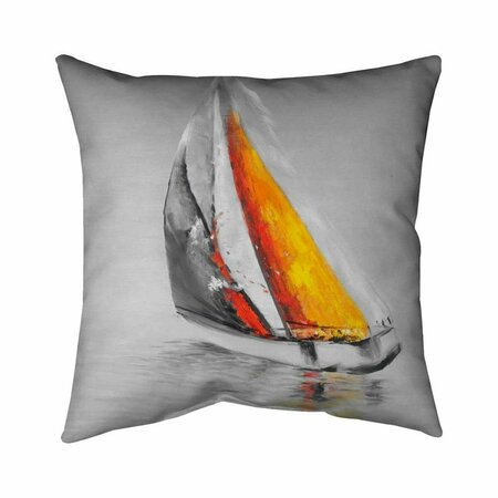 BEGIN HOME DECOR 26 x 26 in. Two Colors Sailing Boat-Double Sided Print Indoor Pillow 5541-2626-CO63